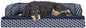 Orthopedic Dog Bed for Medium/Small Dogs W/ Removable Bolsters & Washable Cover, for Dogs up to 35 Lbs - Plush & Woven Decor Comfy Couch Sofa - Diamond Blue, Medium